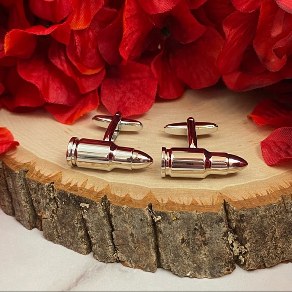 Silver M16 Rifle Bullet NRA Cufflinks - Picture 5 of 16